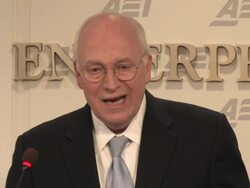 May 2009 MS Former U.S. Vice President, Dick Cheney, speaking at the American Enterprise Institute about terrorist interrogations/ Washington DC, USA/ AUDIO Stock Footage