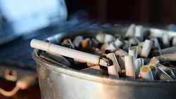cigarette in ashtray Stock Footage
