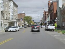 MS POV Shot of car driving through small town / Winchester, Kentucky, United States Stock Footage