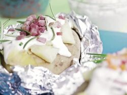 Stuffed Baked Potato Stock Footage