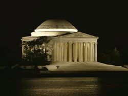Thomas Jefferson Memorial at Night Stock Footage
