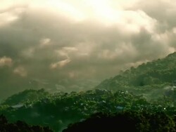 WS ZI T/L View of cloudy valley / Cervantes, Philippines Stock Footage