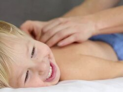 boy doing massage Stock Footage