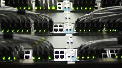 HUB Cable Network Close-up (Rack Focus) Stock Footage