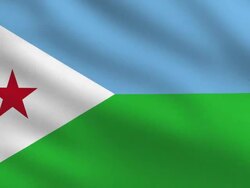 Djibouti Flag Stock Footage
