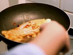 Dory Fish Fillet Grilld in Cooking Pan Stock Footage