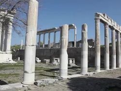 Pergamon, remains of Trajan temple Stock Footage