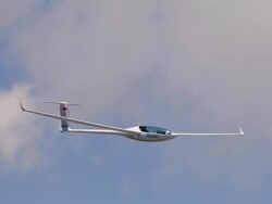 January 1, 2010 AERIAL Gliders flying through high clouds over Andes mountains / Santiago de Chile, Gran Santiago, Chile Stock Footage