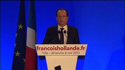 Hollande victory speech to supporters, reaction News Clip