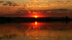 The sun rises over Inle Lake. Stock Footage