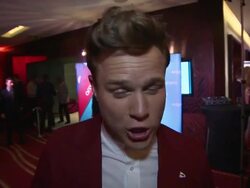 INTERVIEW - Olly Murs and Stacey Solomon on The X Factor at Arqiva Commercial Radio Awards Stock Footage