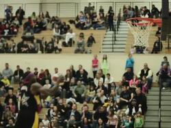 CU SLO MO Shot of Aggressive windmill dunk / Monroe, New York, United States  Stock Footage