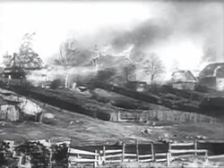 MS Wounded Soviet prisoners, houses in flames, Russian civilians in despair AUDIO / Russia Stock Footage