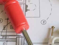 Builders Tools Arranged On House Plans Stock Footage