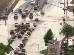 Severe Flooding Affects Riverside County in California Stock Footage