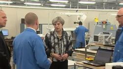 Theresa May On Visit to Enfield Radar Manufacturer News Clip
