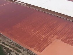 MS AERIAL ZO Shot over saltpan / Port Elizabeth, Eastern Cape, South Africa Stock Footage