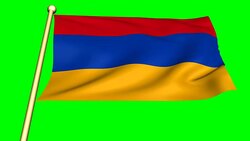 Flag of Armenia   animated on green screen Stock Footage