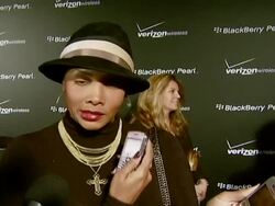 Pink BlackBerry Pearl(tm) smartphone launch party Stock Footage