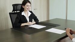 Two Business women hands writing sign up contract Stock Footage