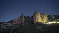 Mallos de Riglos, Huesca, Spain. Timelapse day to night Stock Footage