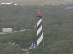AERIAL WS Shot of St Augustine Lighthouse / Florida, United States Stock Footage