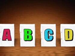 Cartoon  A4 paper with letters ABCD dances the can-can. Stock Footage