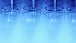 96 well plates on the Plate washer in laboratory Stock Footage