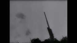 WS POV Demolition and airplane sinking in sea during war / United States Stock Footage