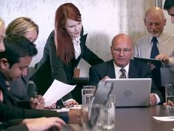 Business team meeting in a boardroom Stock Footage