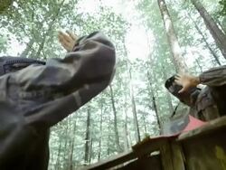 Paintball Players Giving High Five (Super Slow Motion) Stock Footage