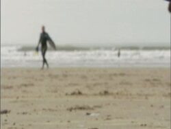 Horses and riders on beach, UK. 2006; short sequence. Stock Footage