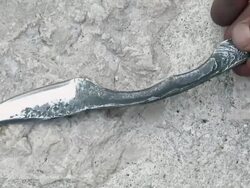 CU Shot of raw metal knife  / Frosolone, Molise, Italy Stock Footage