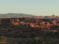 MS ZO Shot of Sun rise Light on Red Rock Canyon / Telluride, Colorado, United States Stock Footage