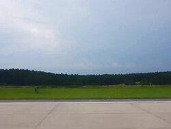 Airplane takeoff from runway Stock Footage