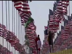 On the campus of Pepperdine University in Malibu, Calif, nearly 3,000 flags honor the victims and emergency responders who died during September 11, 2001 attacks. News Clip