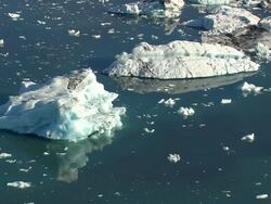 WS AERIAL ZI View of Jokulsarlon icebergs / Iceland Stock Footage