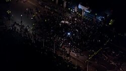 Palace Of Westminster Night Shot Aerials News Clip