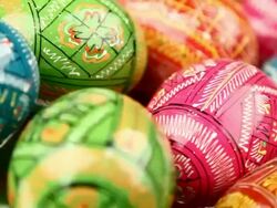 Easter painted eggs background - loopable Stock Footage