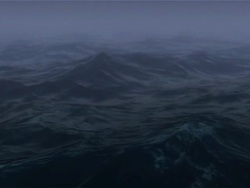 Ocean at Night with Fog Stock Footage