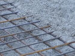 Reinforced Concrete Floor on Construction Site PAN Stock Footage