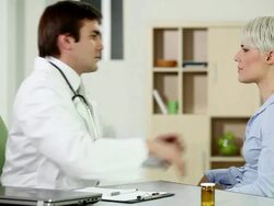 Doctor checking patient glands Stock Footage