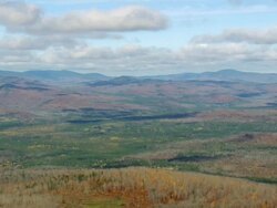 WS ARIEAL View of Landscape / Maine, United States Stock Footage