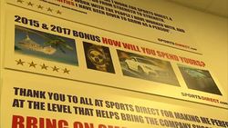 Motivational staff poster in Sports Direct News Clip