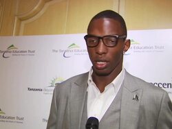 INTERVIEW: NBA player Hasheem Thabeet on how he came to attend the event . (Footage by WireImage Video/GettyImages) Stock Footage