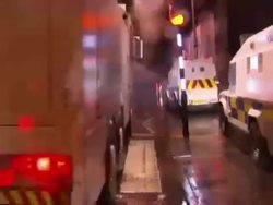 Police Use Water Cannon on Protesters News Clip