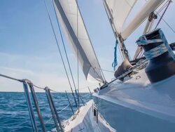MS Winch On The Deck Of A Sailboat Stock Footage