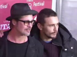 Brad Pitt, James Franco at 'True Story' Premiere - Sundance Film Festival 2015 Stock Footage