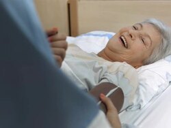 HD: Nurse Taking A Blood Pressure Stock Footage