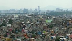 Aerial view of mass overpopulation of Mexico City. Stock Footage